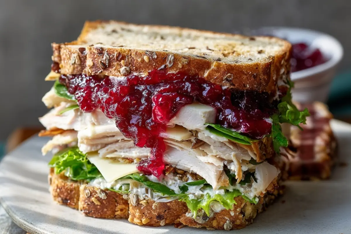 Leftover Cranberry Turkey Sandwich