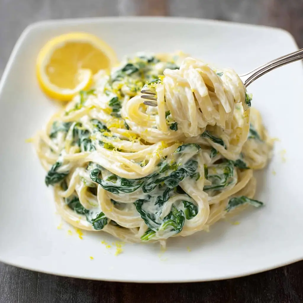 Lemon ricotta pasta & spinach recipe