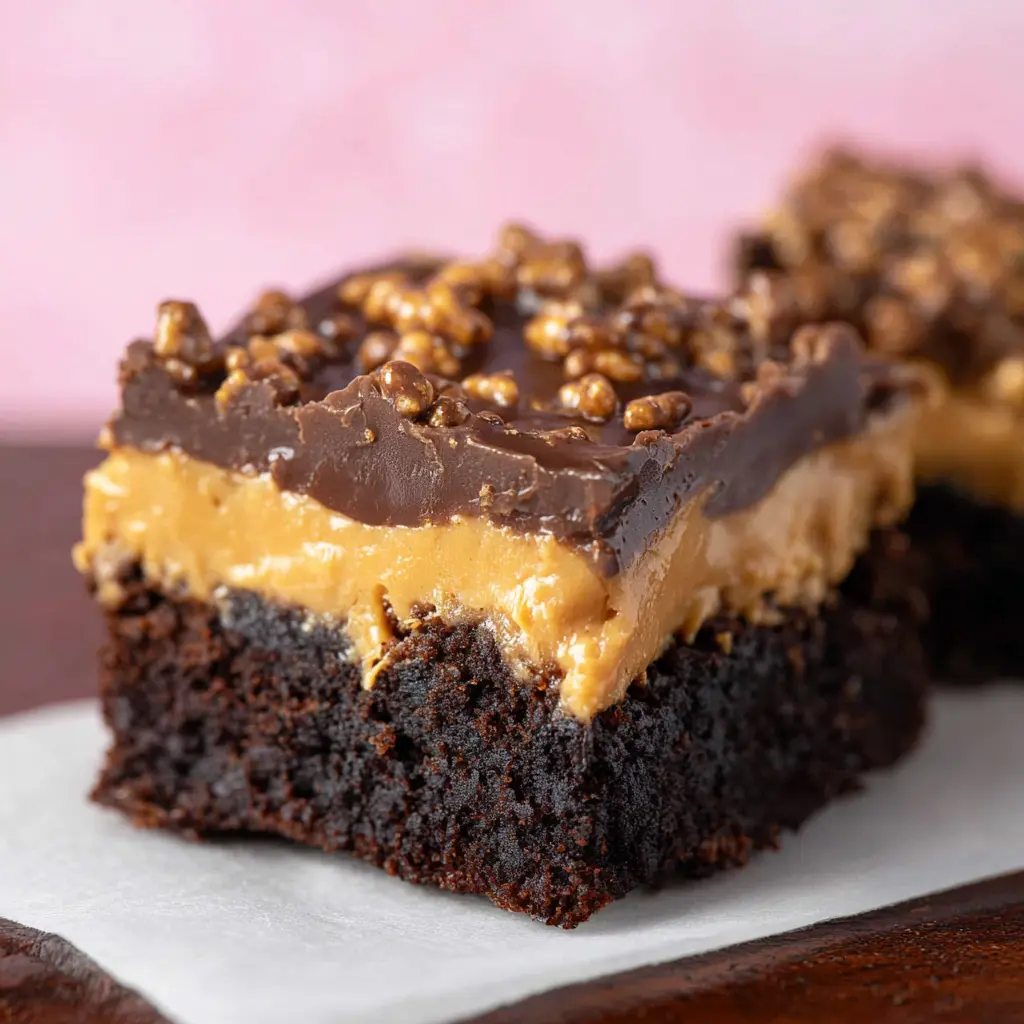 Peanut Butter Chocolate Brownie Crunch Bars Recipe