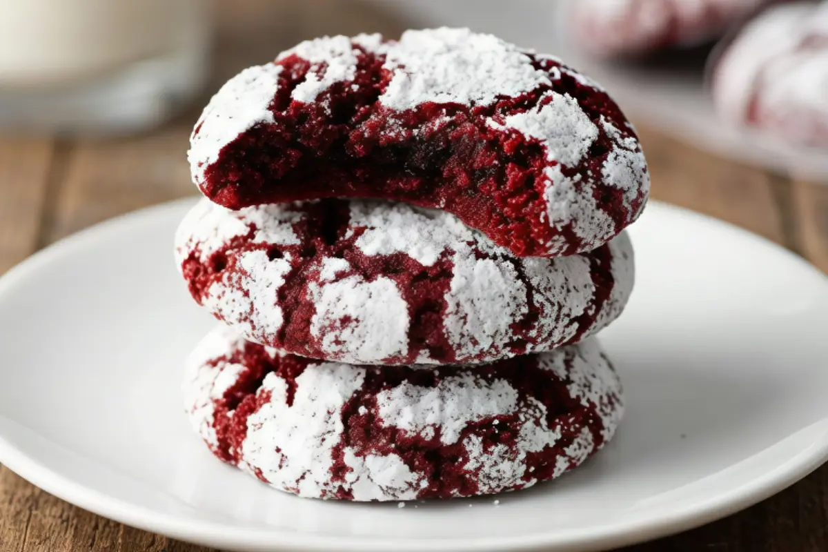 Red Velvet Crinkle Cookies