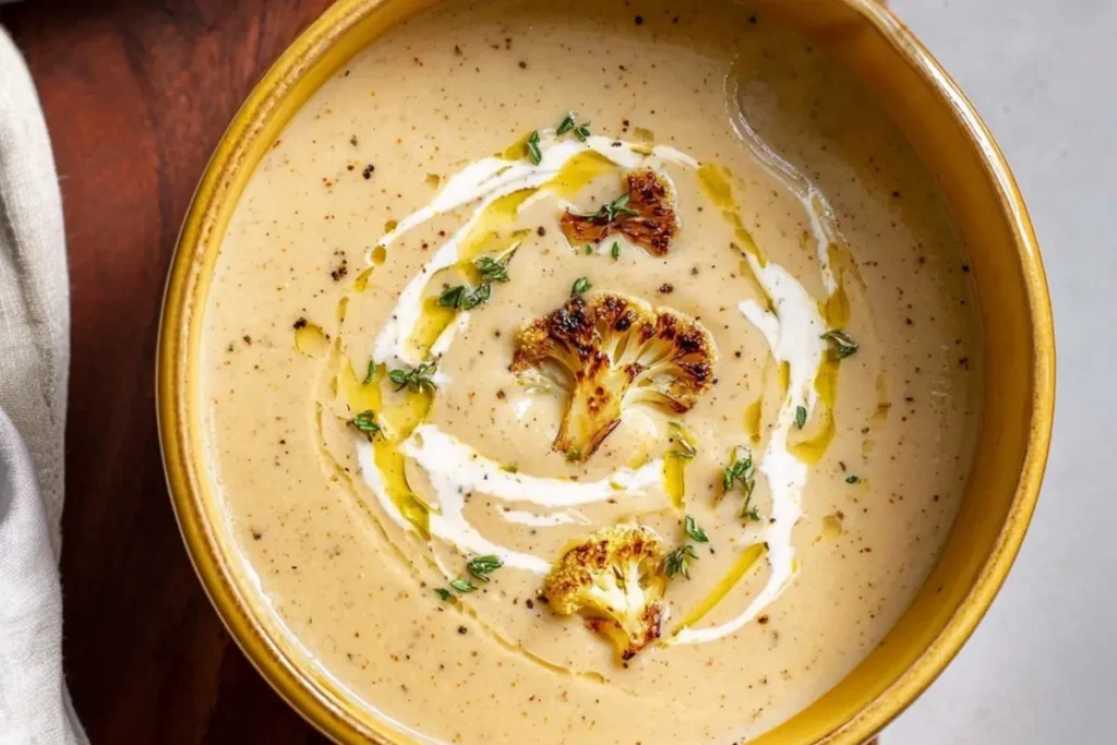 Roasted Garlic Cauliflower Soup