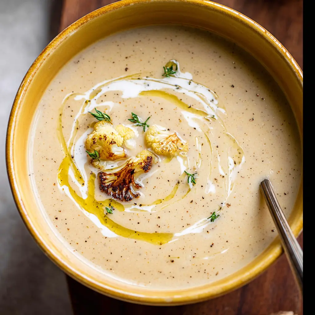 Roasted Garlic Cauliflower Soup Recipe