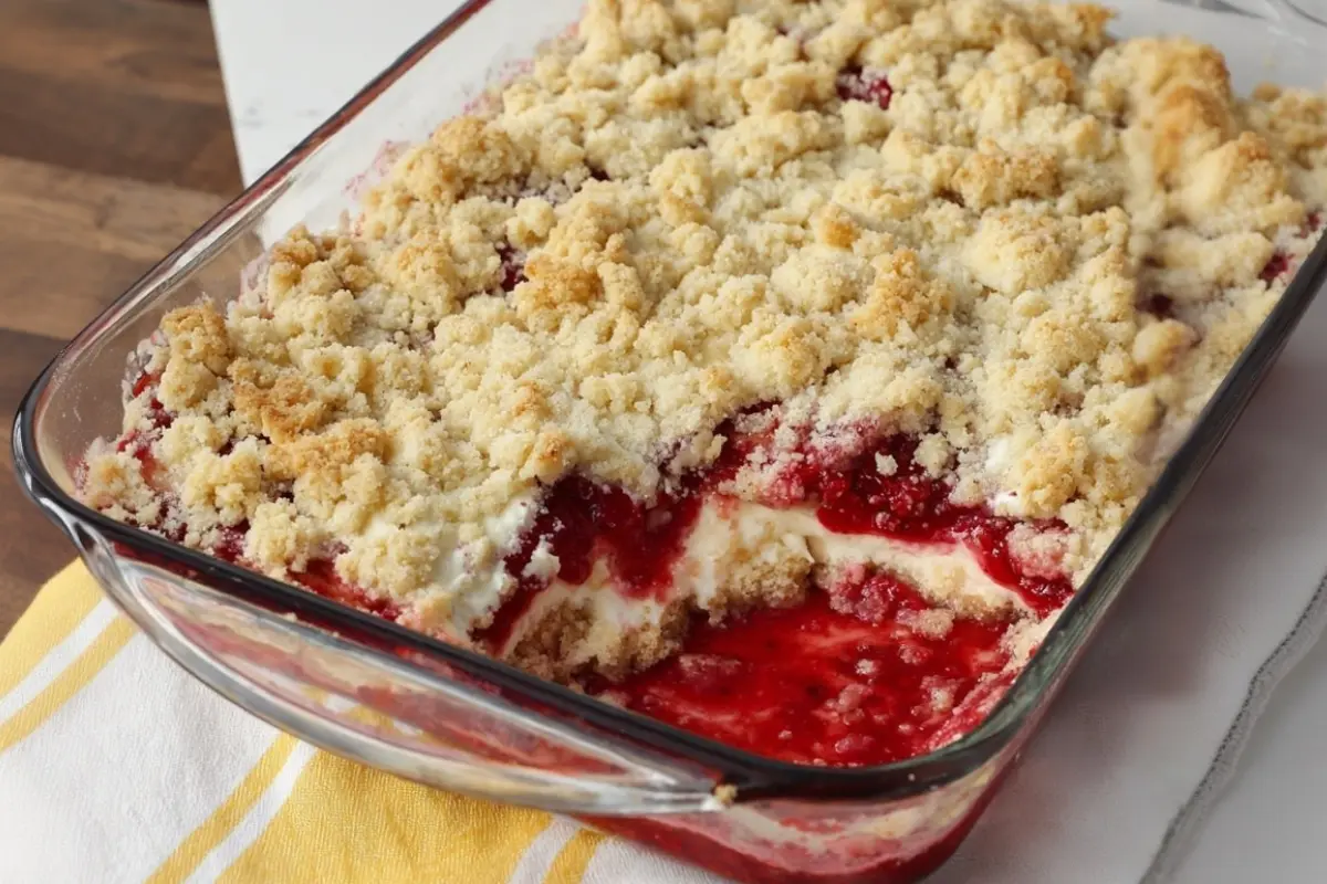 Strawberry Cheesecake Dump Cake