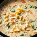 White Chicken Lasagna Soup