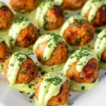 Baked Salmon Meatballs with Creamy Avocado Sauce