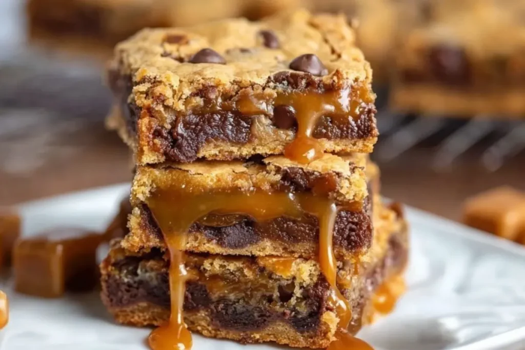 Chocolate Chip Caramel Cookie Bars