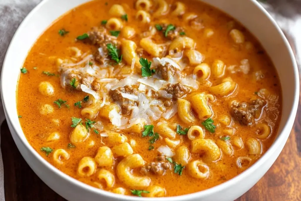 Creamy Ground Beef and Tomato Soup