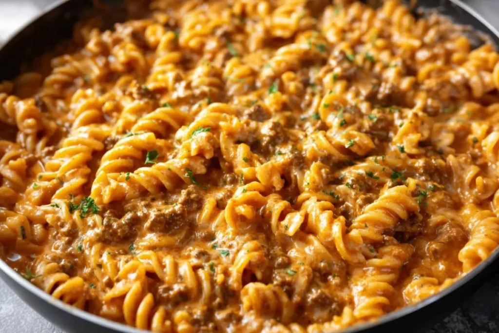 High Protein Creamy Beef Pasta Recipe