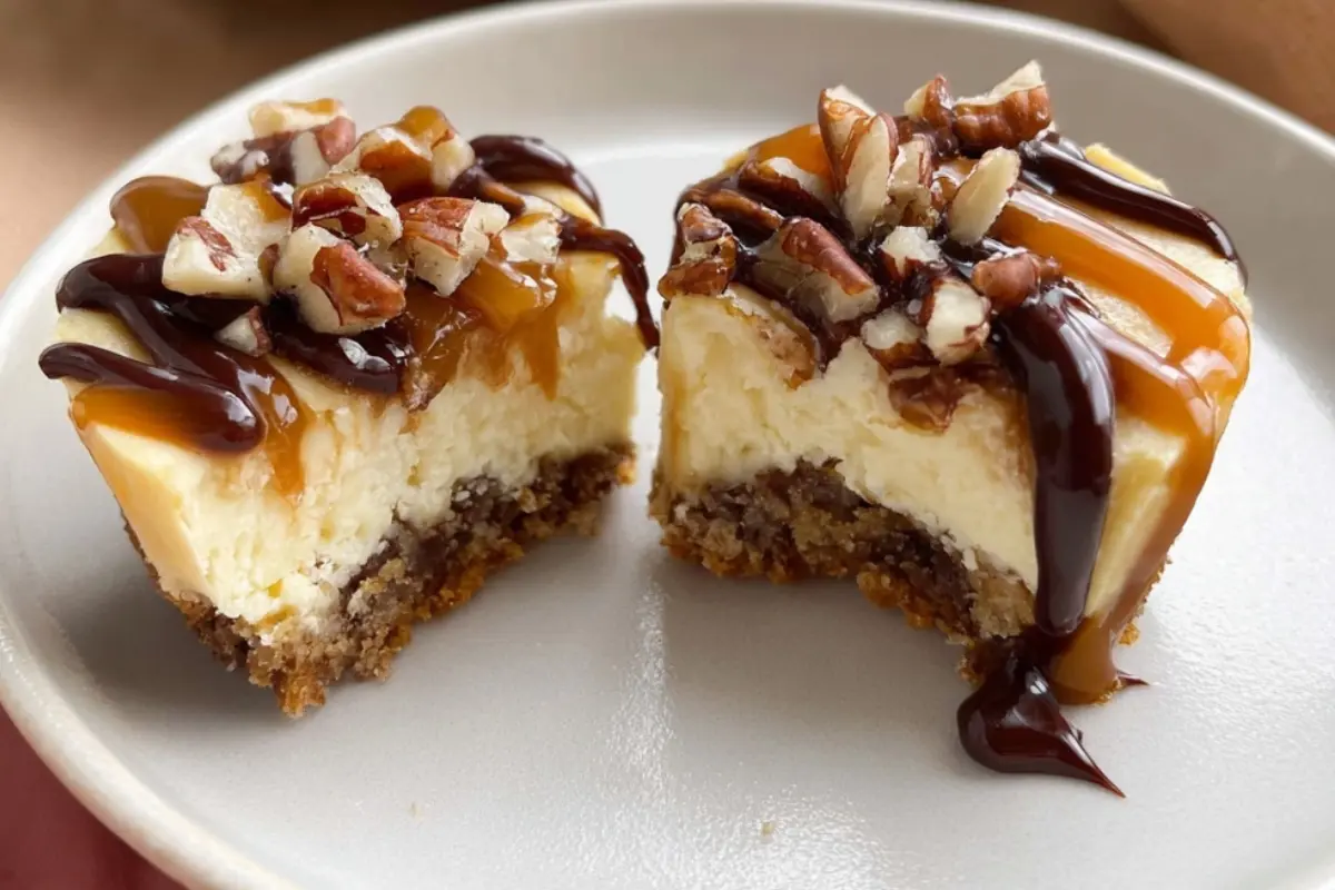 Mini Turtle Cheesecakes