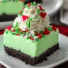 No Bake Grinch Christmas Cheesecake