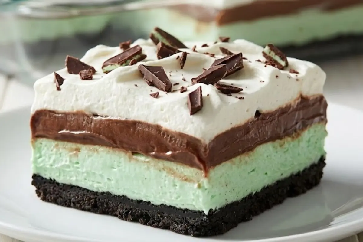 No Bake Mint Chocolate Lasagna
