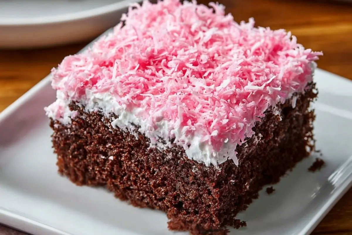 Pink Coconut Snowball Cake Bars