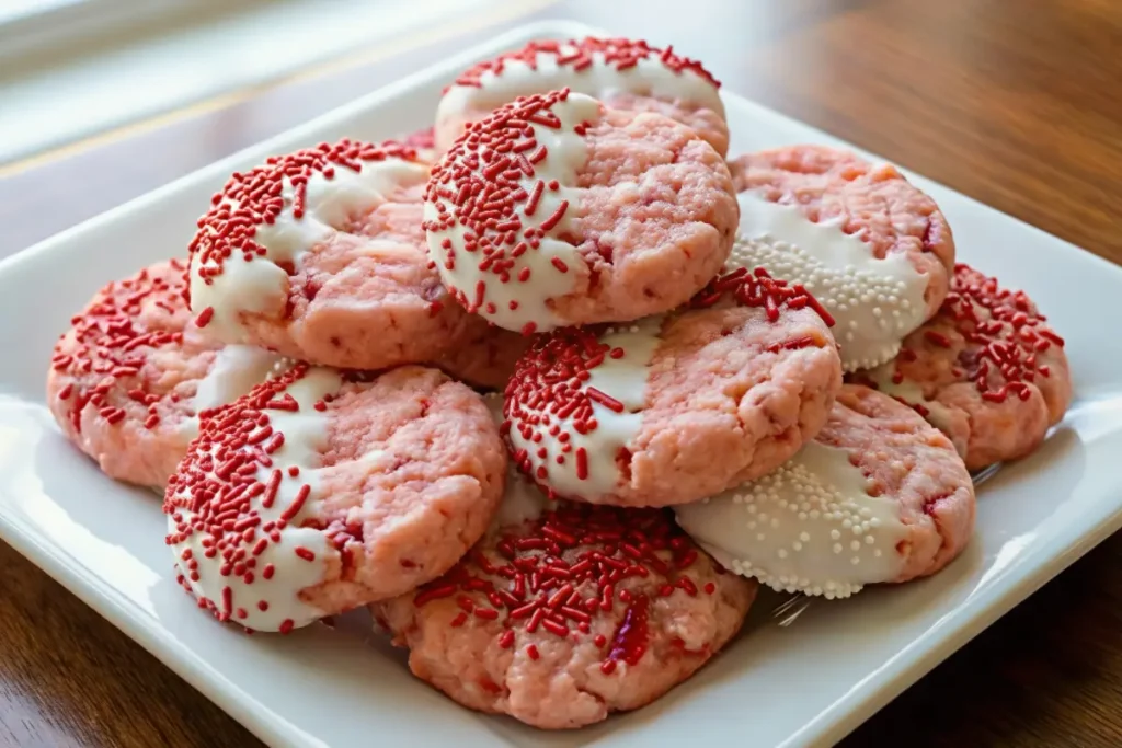 White Chocolate Cherry Shortbread Cookies