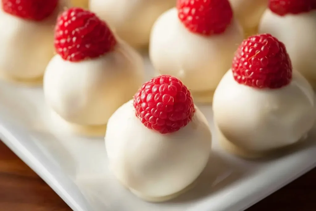 White Chocolate Raspberry Cheesecake Balls