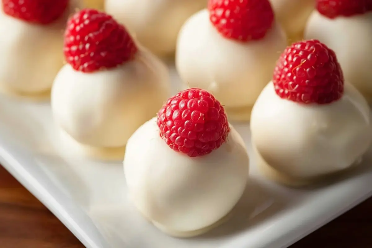 White Chocolate Raspberry Cheesecake Balls