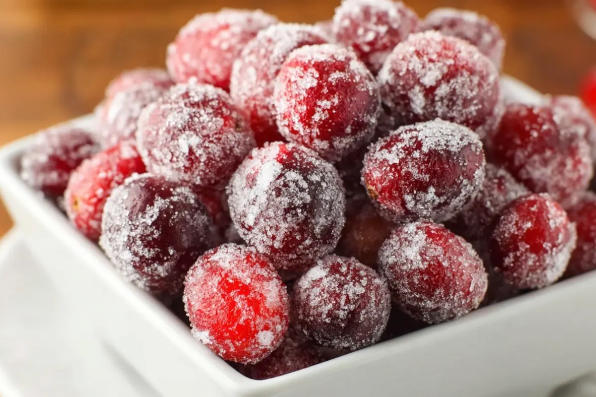 candied sugared cranberries