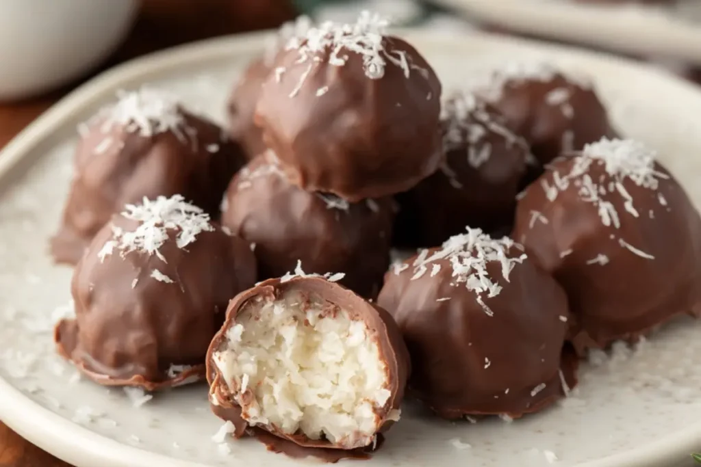 no bake Chocolate Coconut Cream Balls