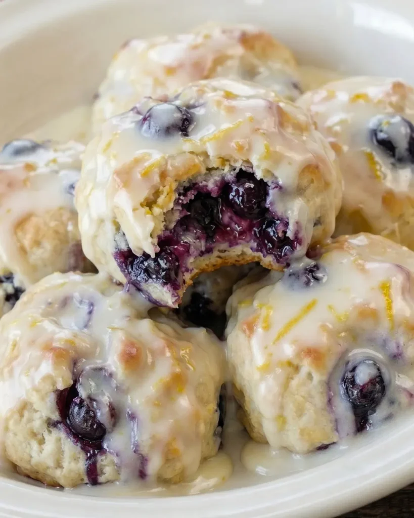 Blueberry Biscuits with Lemon Glaze