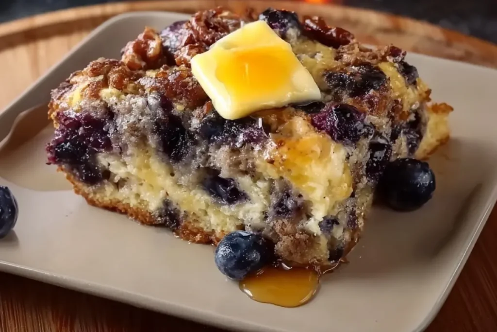 Blueberry Sausage Pancake Casserole