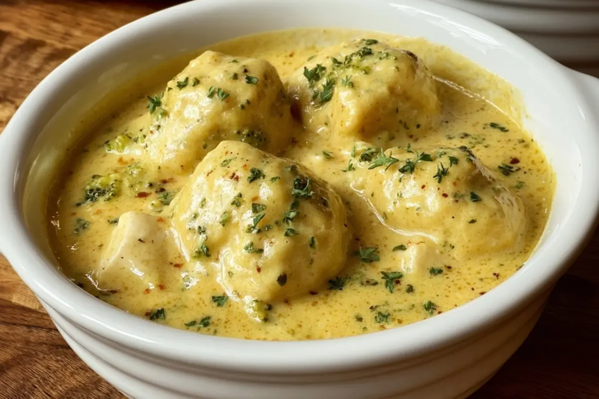 Broccoli Cheddar Chicken and Dumplings