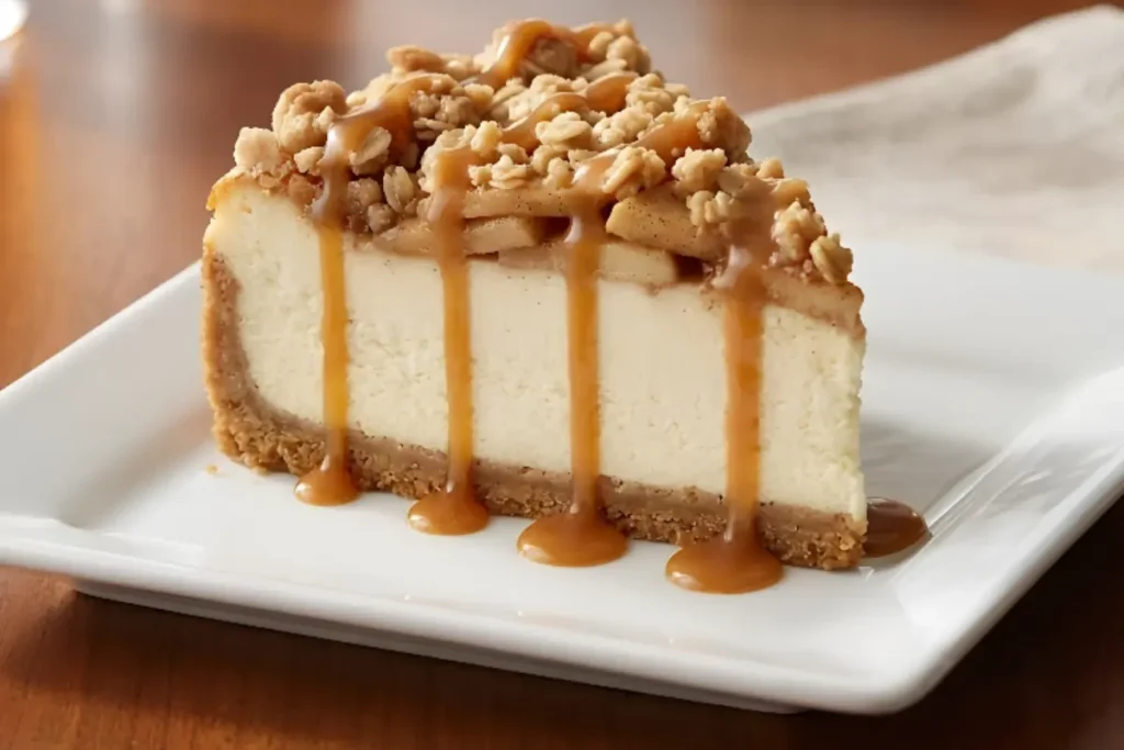 Caramel Apple Crisp Cheesecake