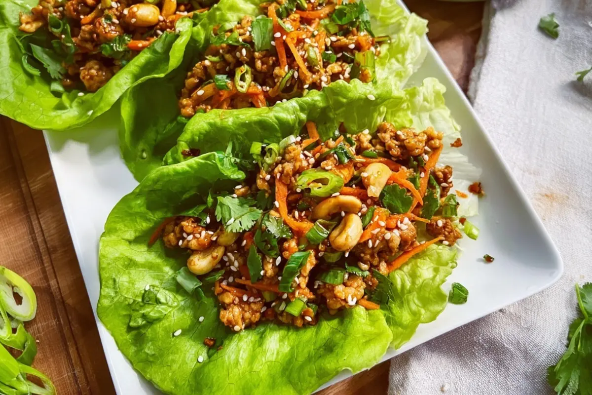 Chicken Lettuce Wraps with Thai Chili Sauce