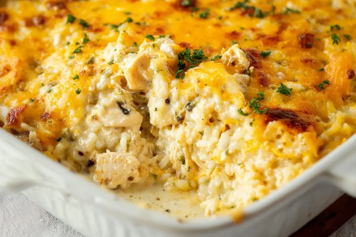 Cheesy Chicken and Rice Casserole