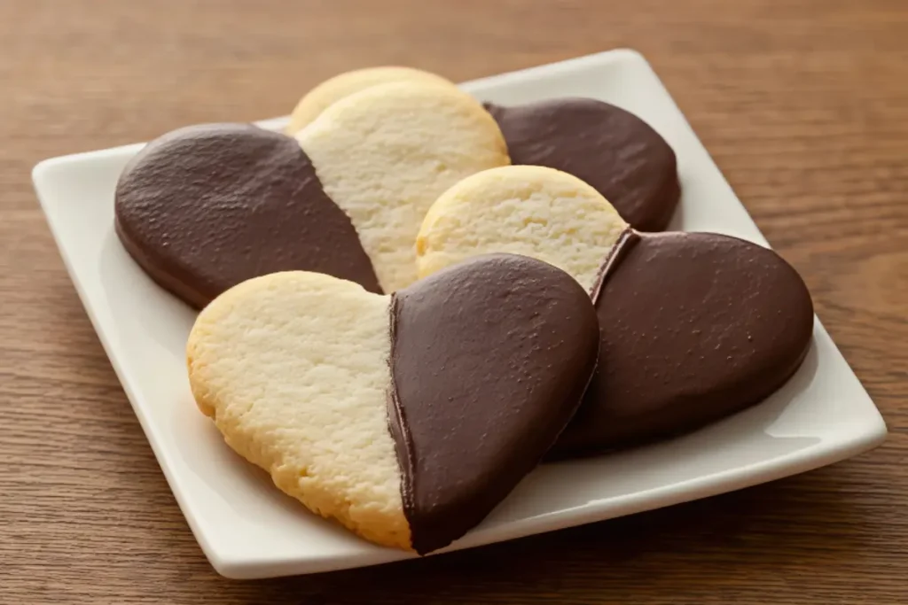 Chocolate Dipped Heart Cookies