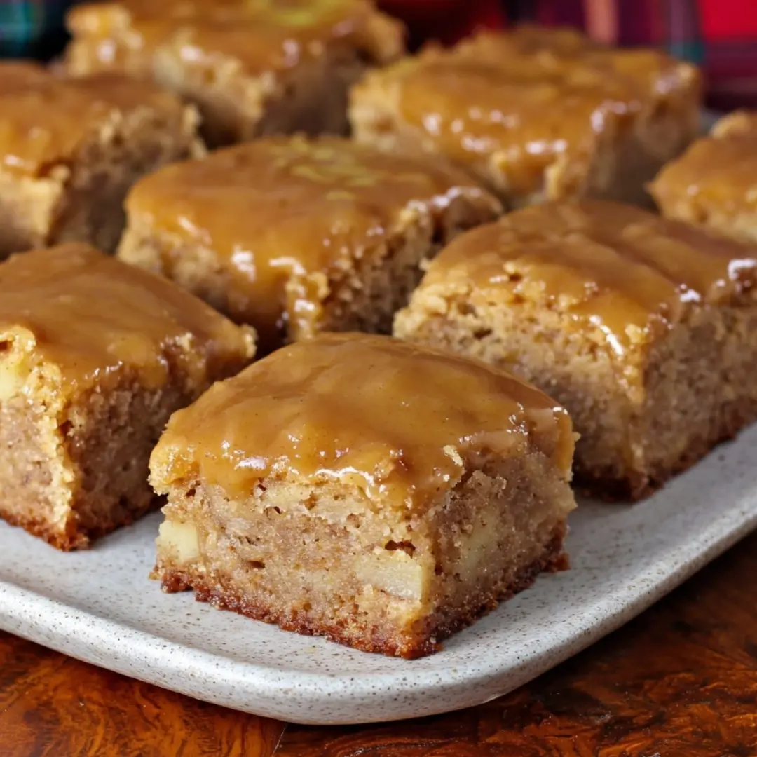 Easy Apple Brownies with Maple Glaze