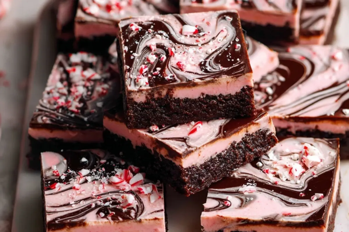 Layered Peppermint Brownies