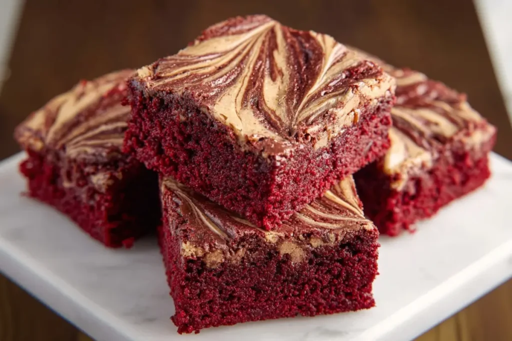 Orange Red Velvet Nutella Brownies