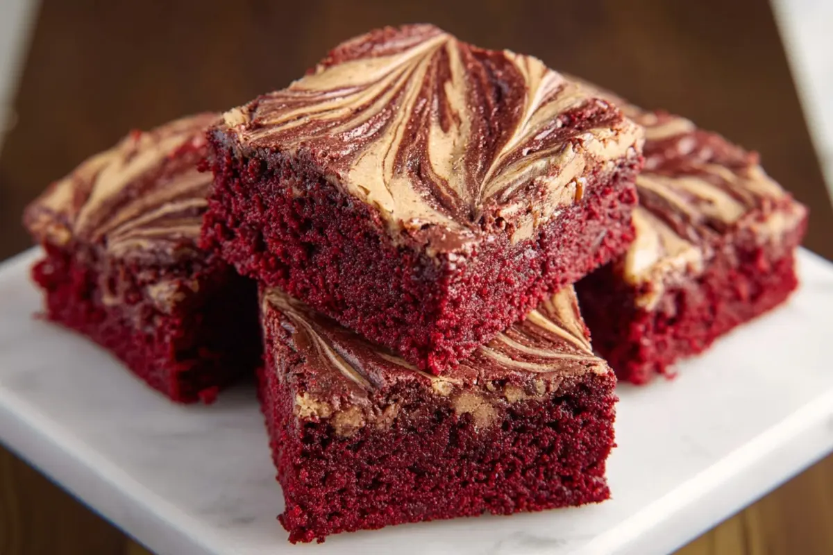 Orange Red Velvet Nutella Brownies
