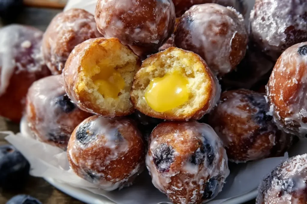 Blueberry Lemon Curd Donut Holes