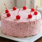 Cherry Angel Food Cake with Whipped Cream