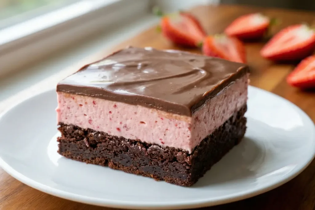 Chocolate Covered Strawberry Brownies