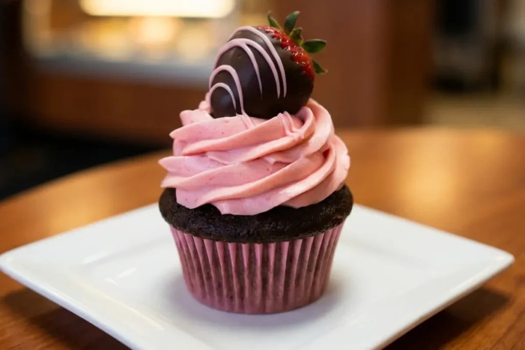 Chocolate Covered Strawberry Cupcakes