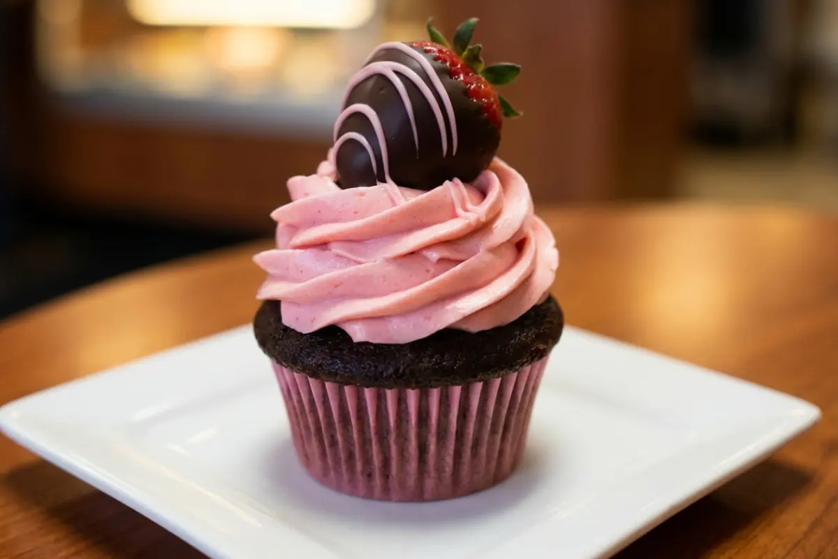 Chocolate Covered Strawberry Cupcakes