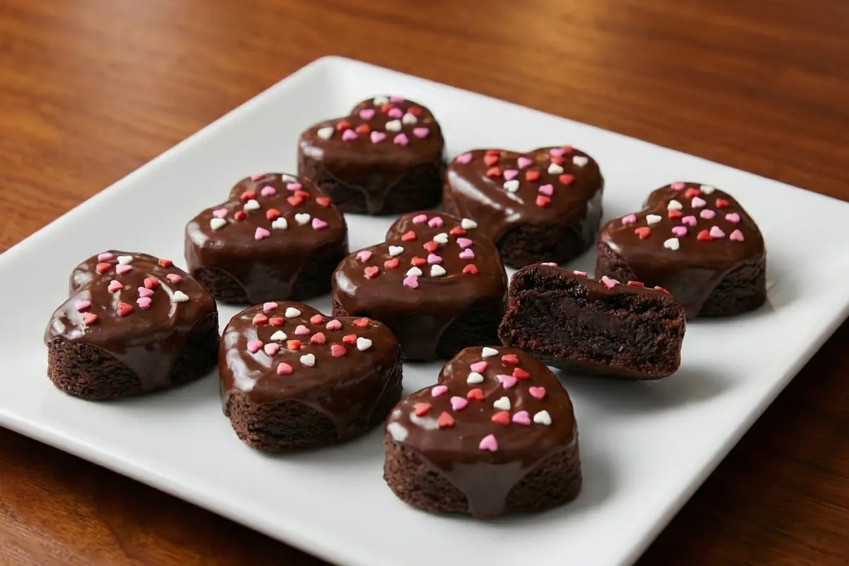 Chocolate Dipped Brownie Hearts