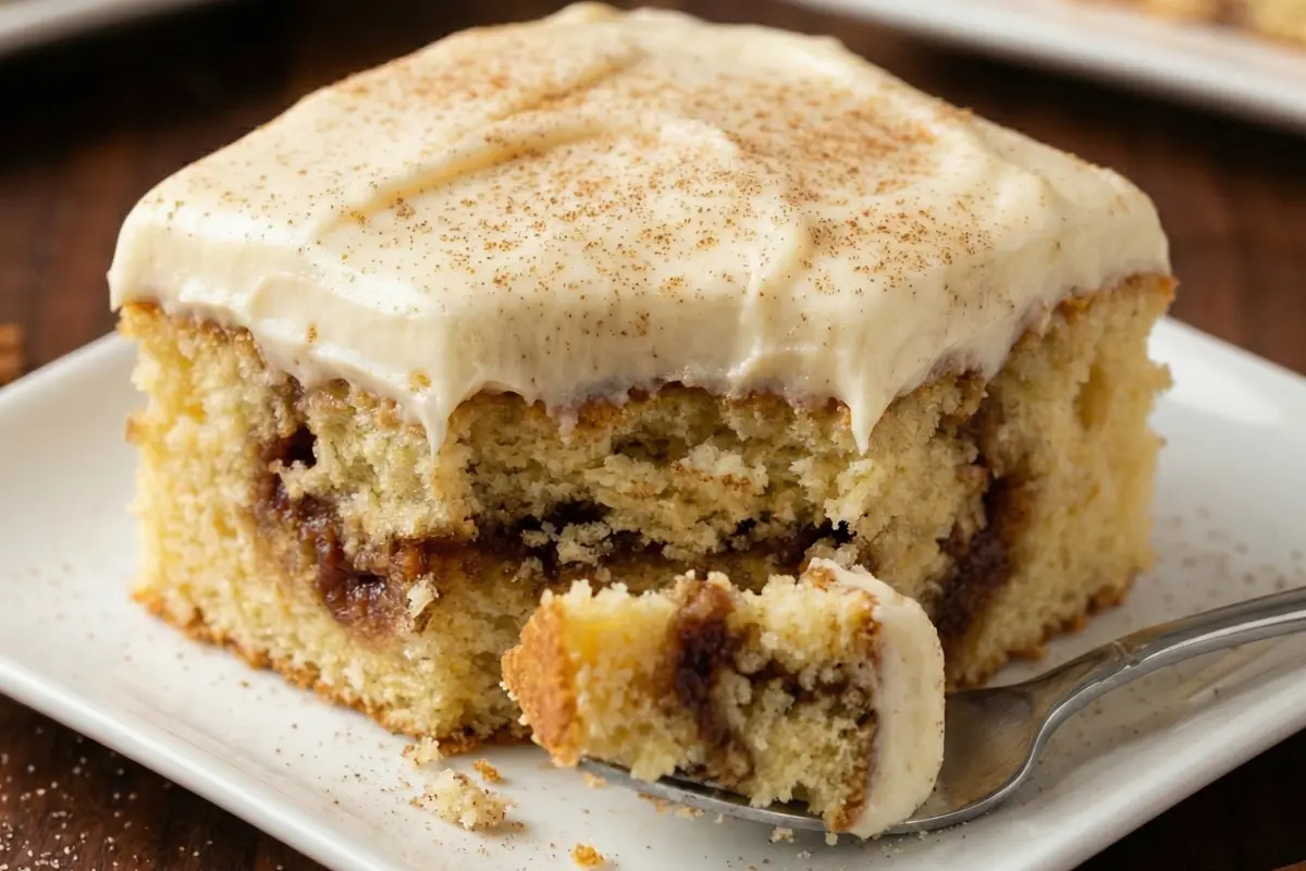 Cinnamon Roll Poke Cake Recipe