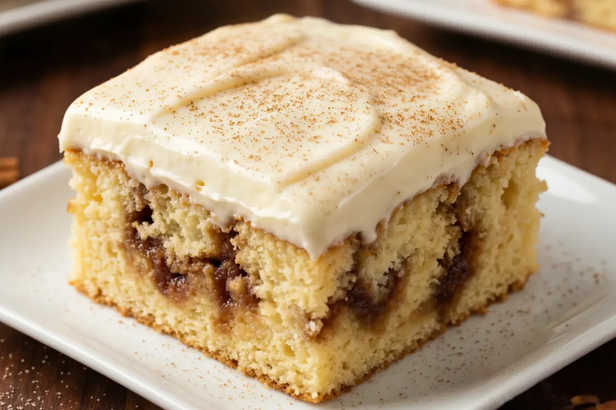 Cinnamon Roll Poke Cake