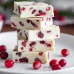 White Chocolate Cranberry Fudge