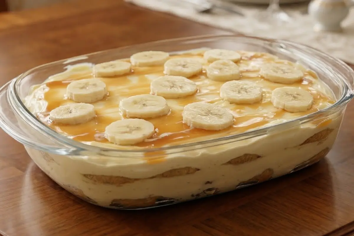 Banana Pudding Tiramisu Recipe with Caramel