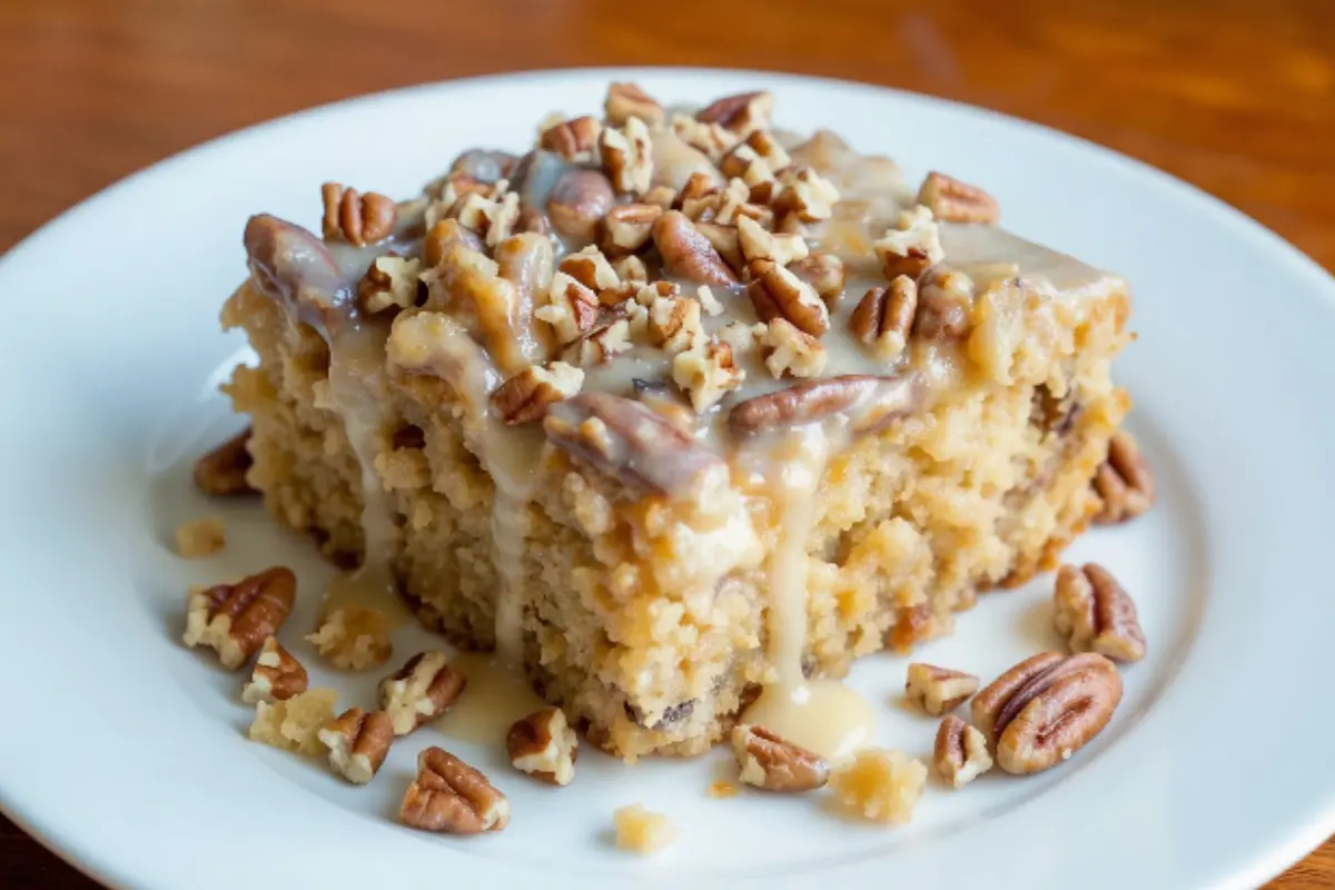 Butter Pecan Praline Poke Cake