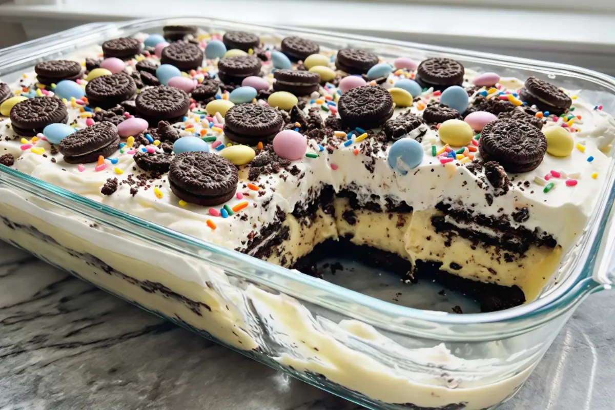 No-Bake Dirt Cake Casserole