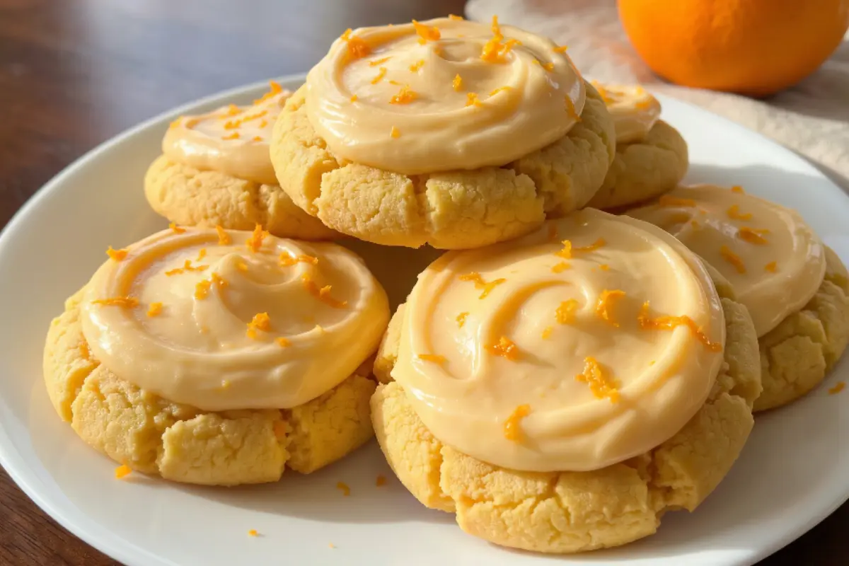 Orange Cookies Recipe with Creamsicle Frosting