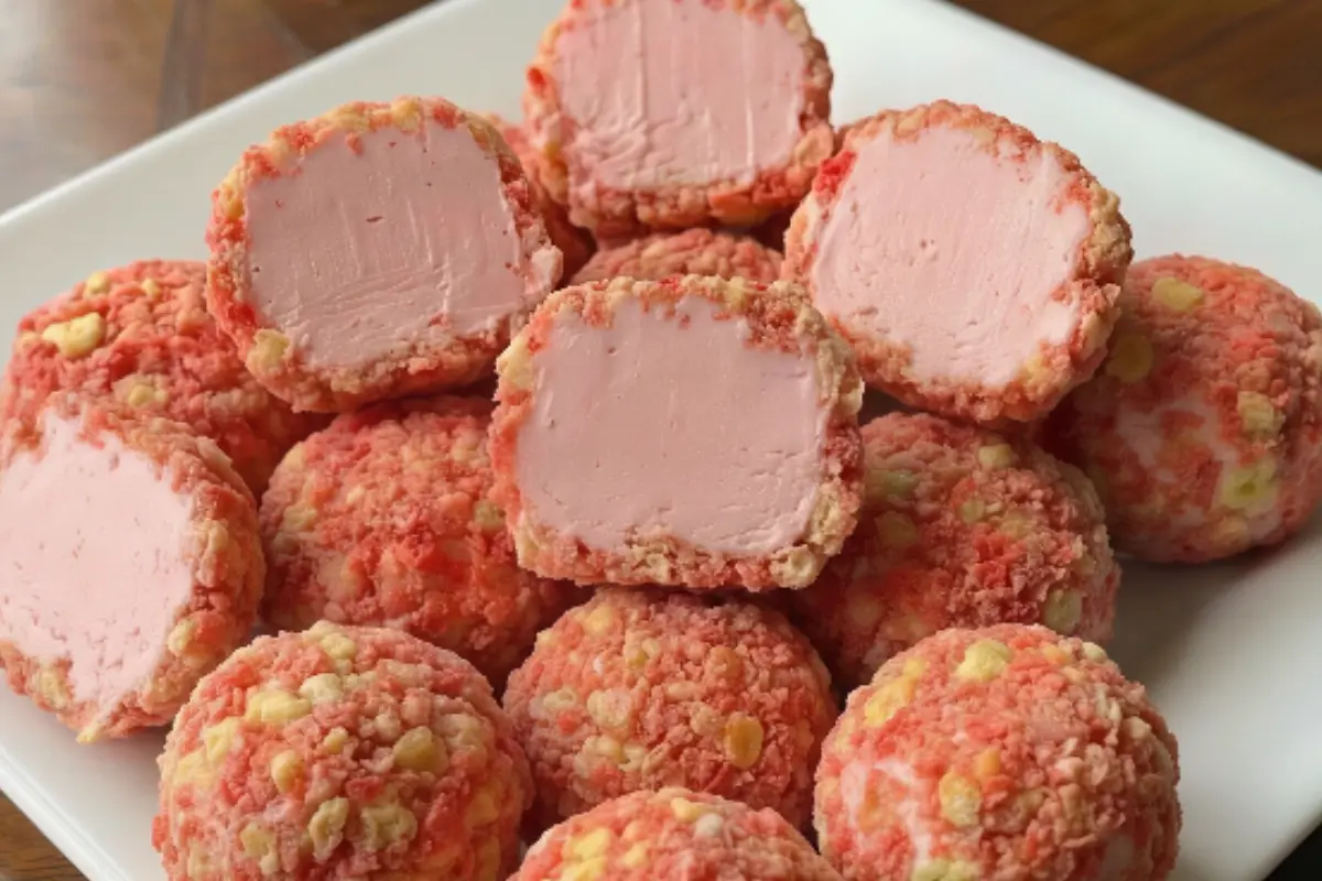 Strawberry Crunch Cheesecake Bites