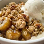 Easy caramelized banana crumble