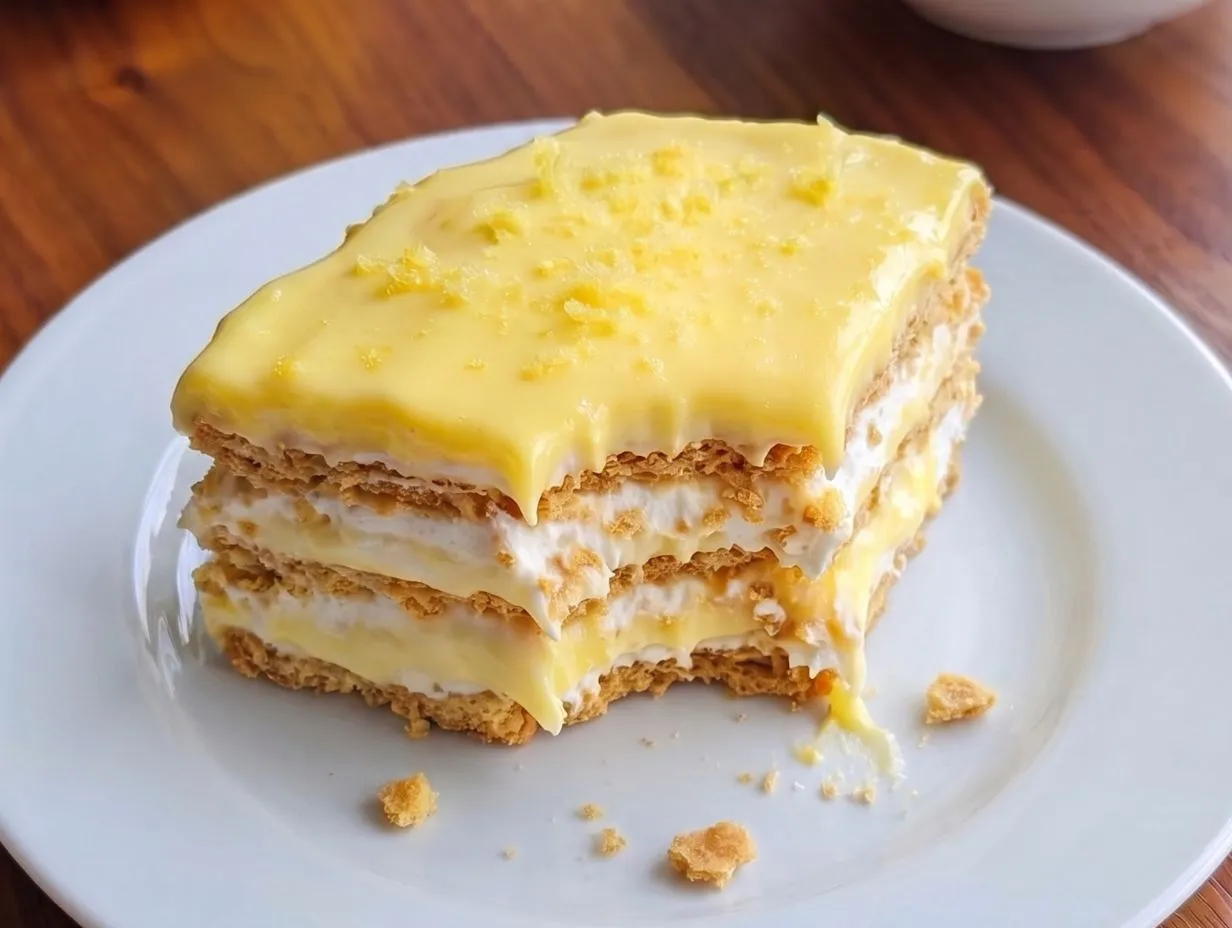 No Bake Lemon Eclair Cake