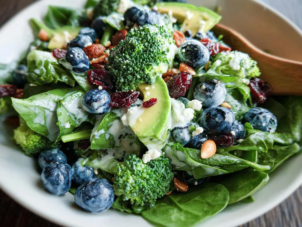 Blueberry Broccoli Spinach Salad Recipe