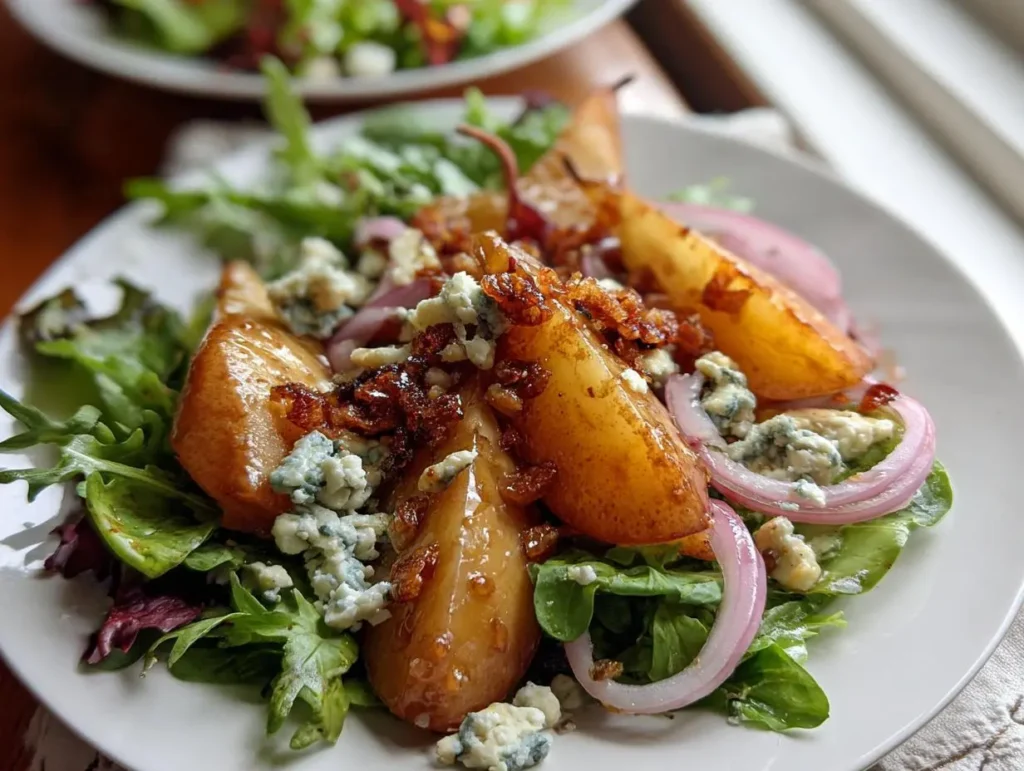 Caramelized Pear And Blue Cheese Salad